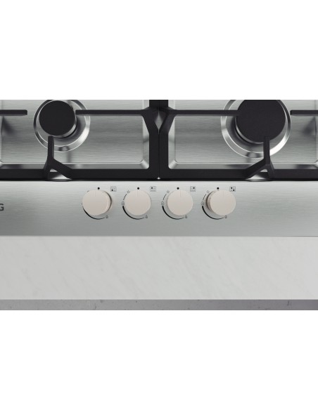 LG CBGZ2414S PIANO COTT. 60CM INOX 4F GAS GRIGLIE GHISA ACC. SOTTOMAN.