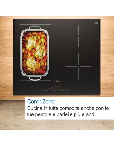 BOSCH PVS83KHC1Z PIANO COTTURA A INDUZIONE 80CM NERO 4F PERF.FRY PLUS