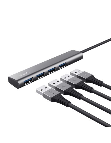 TRUST 24947 HALYX 4PORT USB 3.2 HUB ALLUMINIO