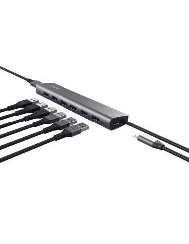 TRUST 24967 HALYX 7 PORT USB 3.2 ALLUMINIO