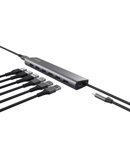 TRUST 24967 HALYX 7 PORT USB 3.2 ALLUMINIO
