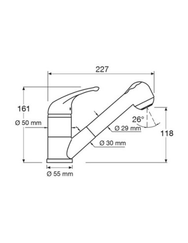 GLEMGAS MIXDX MISC. LAVELLO  CON DOCCETTA ESTRAIBILE INOX