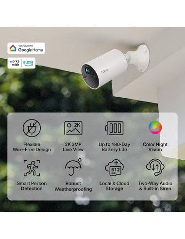 TPLINK TAPO TC82 IP CAM WIFI 2K A BATTERIA PER ESTERNO IP65