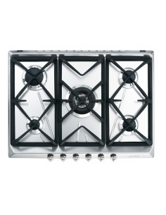 PIANI COTTURA A GAS: vendita online SMEG SRV576GH5 PIANO COTTURA 70CM 5F INOX GRIGLIE GHISA in offerta