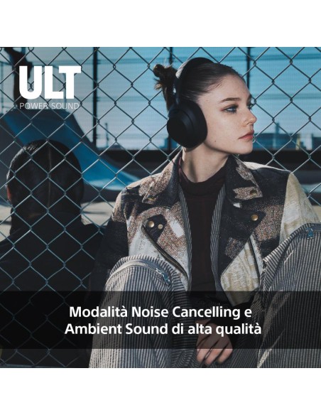 SONY WH-ULT900NB CUFFIA BT NERO ELIMINAZIONE RUMORE DR.40MM AUT.35 ORE