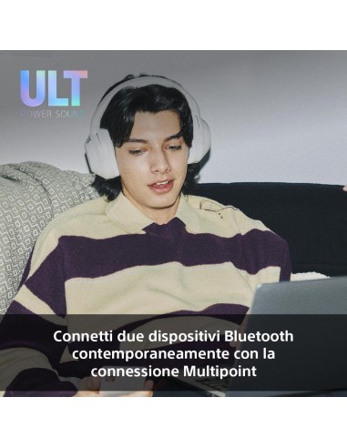 SONY WH-ULT900NB CUFFIA BT NERO ELIMINAZIONE RUMORE DR.40MM AUT.35 ORE