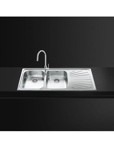SMEG SP116D LAVELLO 116CM. 2V+GOCC. DX