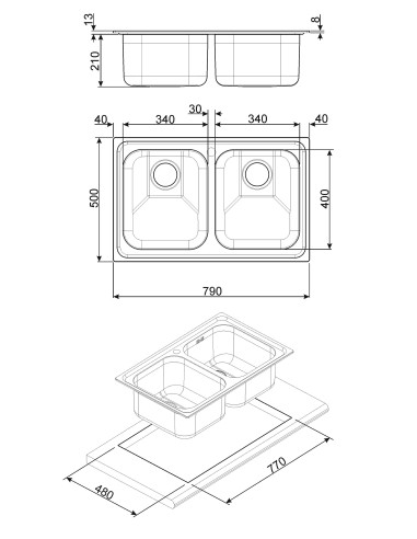 SMEG SP792-2 LAVELLO 2V