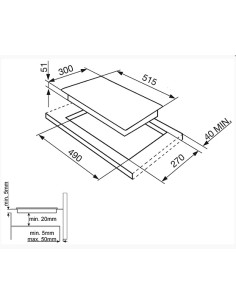 SMEG SI5322B PIANO COTT. 30CM INDUZIONE SEMIFILO VETROCERAM. NERO 2