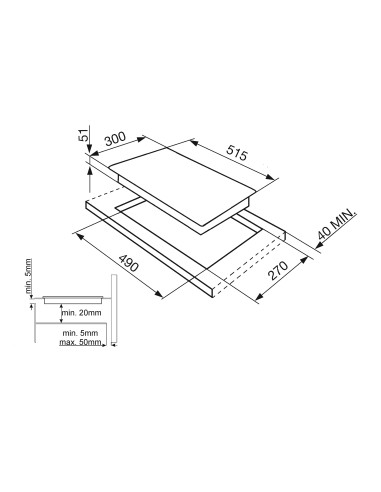 SMEG SI5322B PIANO COTT. 30CM INDUZIONE SEMIFILO VETROCERAM. NERO