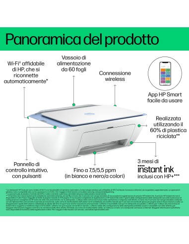 HP 2822E STAMPANTE DESKJET AIO 3IN1WIFI