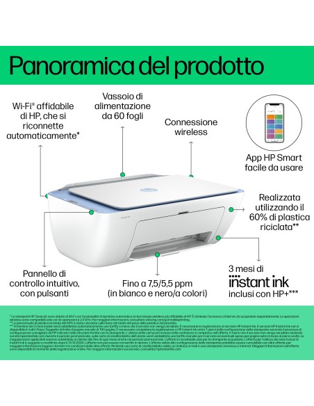 HP 2822E STAMPANTE DESKJET AIO 3IN1WIFI