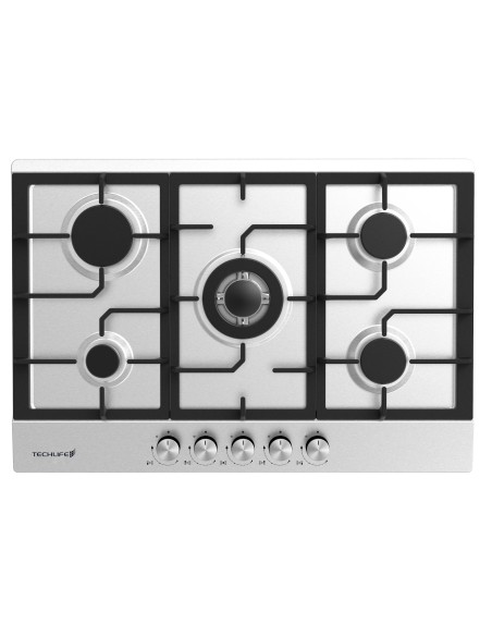 TECHLIFE TFBIPCG75FGG P. COTT. 75CM5F INOX COM. FRONT. GRIGLIE GHISA