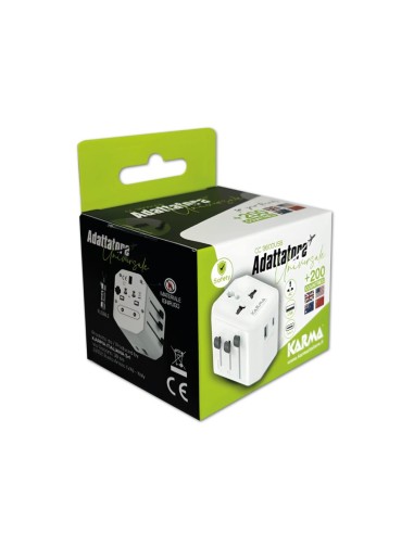 KARMA CC 9600USBC ALIMENTATORE DA VIAGGIO 4 PRESE USB/USB-C CON CAVO