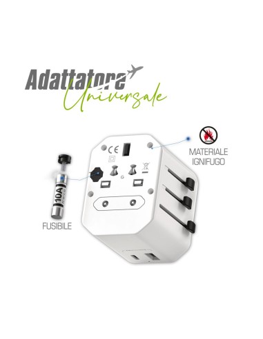 KARMA CC 9600USBC ALIMENTATORE DA VIAGGIO 4 PRESE USB/USB-C CON CAVO