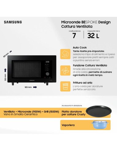 SAMSUNG MC32DG7646KK FORNO MICROONDE 32LT NERO VENTILATO + GRILL