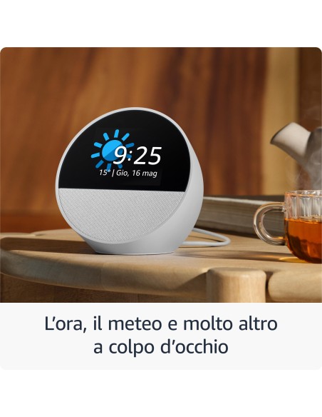 AMAZON ECHO SPOT 2024 OROLOGIO BIANCO SMART SPEAKER