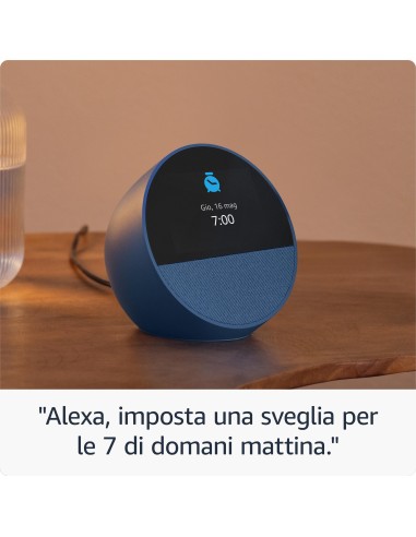 AMAZON ECHO SPOT 2024 OROLOGIO BIANCO SMART SPEAKER