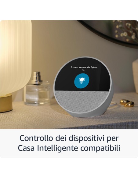 AMAZON ECHO SPOT 2024 OROLOGIO BIANCO SMART SPEAKER