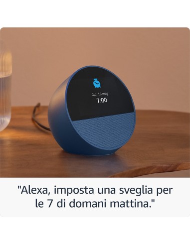 AMAZON ECHO SPOT 2024 OROLOGIO NERO SMART SPEAKER