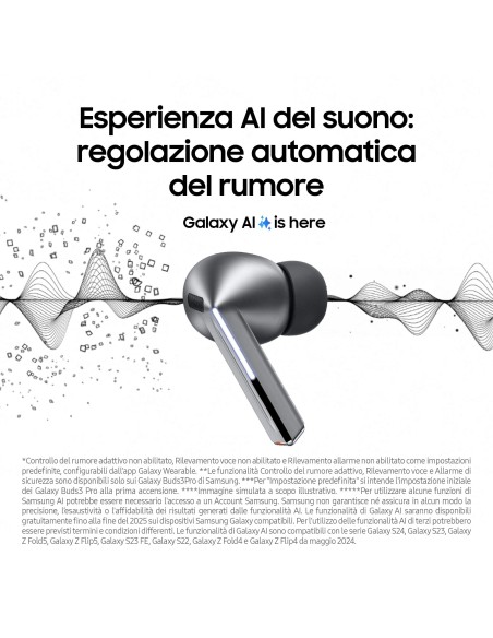 SAMSUNG SM-R630NZA GALAXY BUDS 3 PRO SILVER AURICOLARI BLUETOOTH TWS