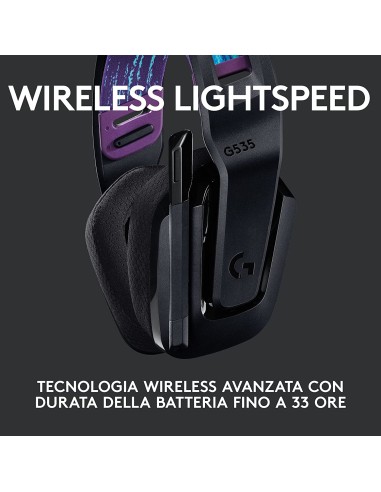 LOGITECH G535 LIGHTSPEED CUFFIA GAMING WIRELESS PC/CONSOLE