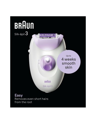 EPILATORI E DEPILATORI: vendita online BRAUN SE3000 EPILATORE SILKEPIL A RETE BIANCO/VIOLA in offerta