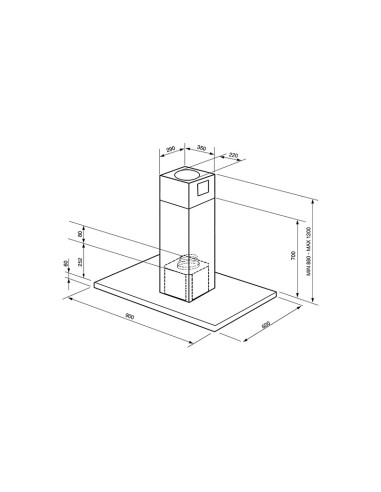 SMEG KI90XE CAPPA B 90CM INOX SATINATO DECORATIVA ISOLA 3VEL. 4LUCI