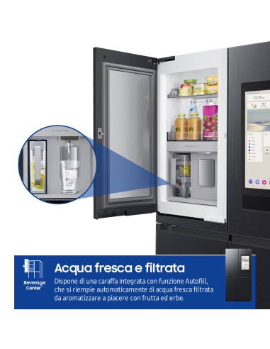 SAMSUNG RF65DG9H0EB1 FRIGO 4PORTE E NF 637LT BLACK FAMILY HUB WIFI
