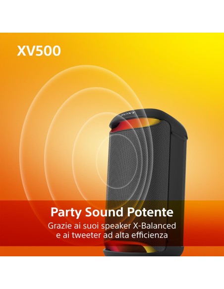 SONY SRSXV500B DIFFUSORE BT 2 VIE AMPLIFICATO USB-IN IPX4 25 ORE AUTON