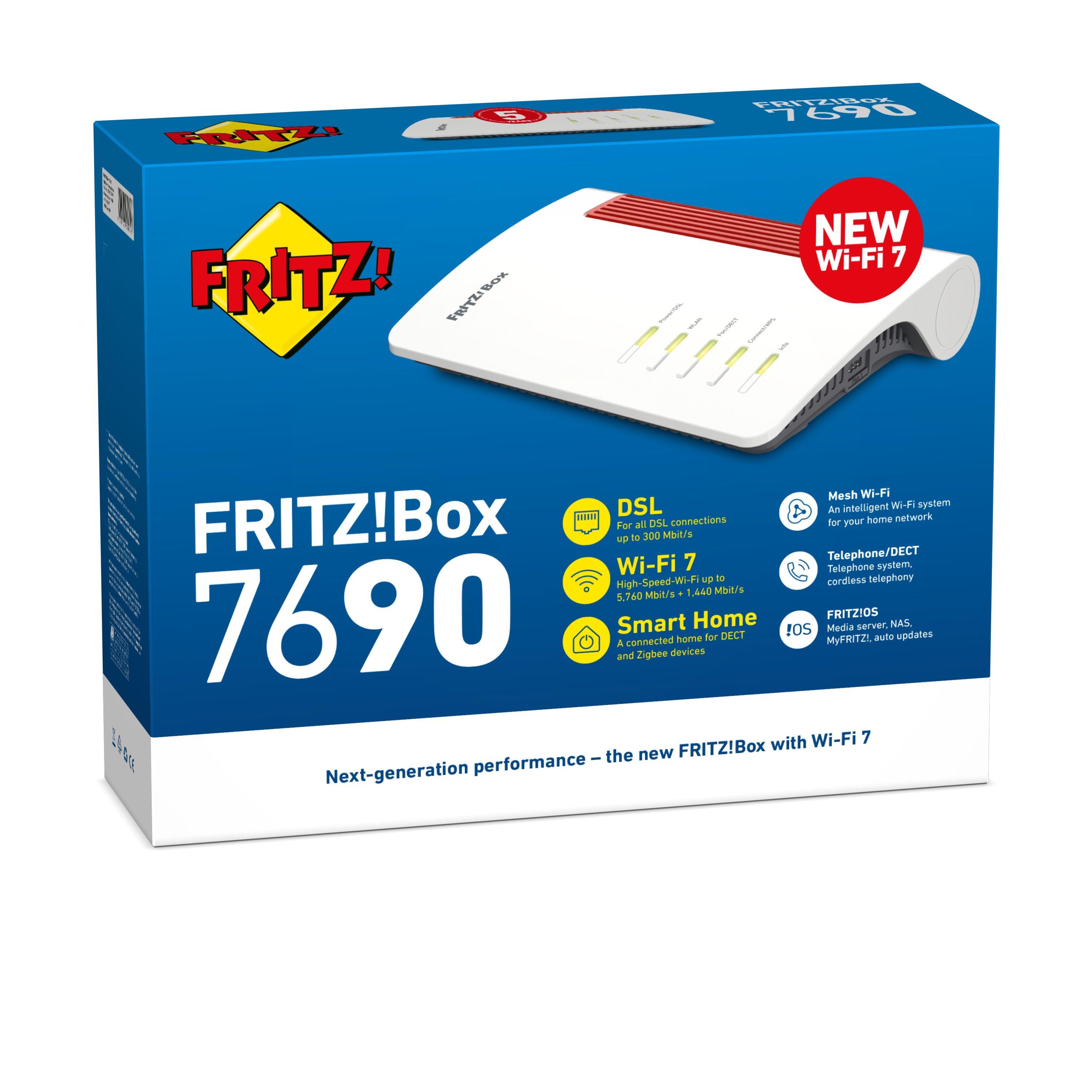 FRITZ!Box 7690 Router Wi-Fi 7 - Modem Per FTTC/VDSL/FTTH, Dual Band, 2.5Gb WAN/LAN, Mesh - Foto 5