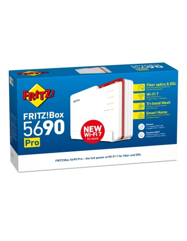 AVM FRITZBOX 5690 PRO VDSL MODEM/ROUTER FTTH WIFI 7 TRIBAND ZIGBEE