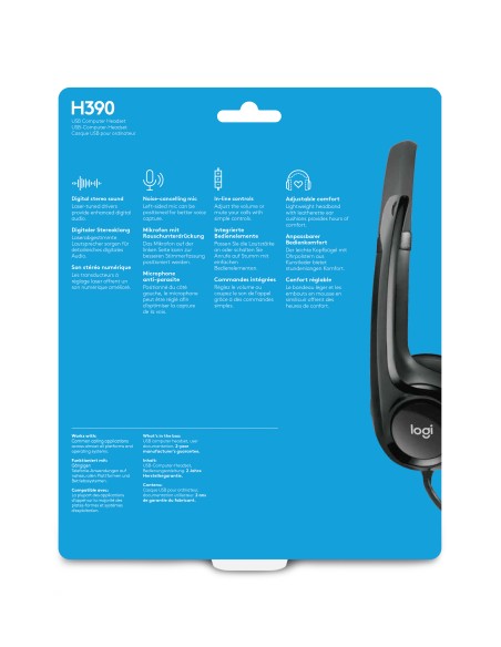 LOGITECH H390 NERO USB CUFFIA PC