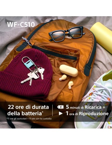 SONY WF-C510B NERO AURICOLARI BLUETOOTH IPX4