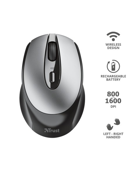 TRUST 23809 ZAYA NERO RICARICABILE WIRELESS MOUSE
