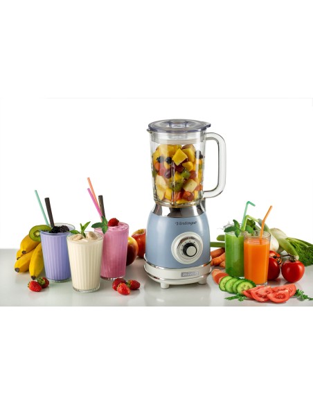 ARIETE 583/05 FRULLATORE VINTAGE CELESTE CON TAZZA IN VETRO