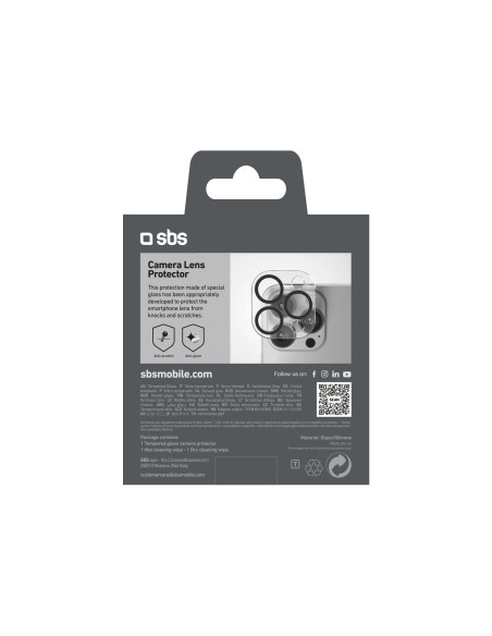 SBS TECAMGLIP16PK IPHONE 16 PRO/16 PRO MAX VETRO PER LENTI FOTOCAMERA