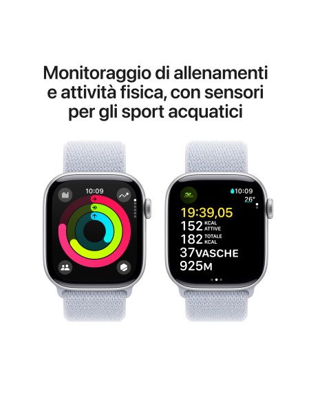 APPLE WATCH SERIES 10 GPS 42MM SILVER ALUM. BLUE CLOUD SPORT LOOP
