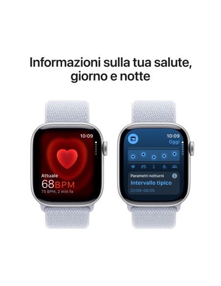APPLE WATCH SERIES 10 GPS 42MM SILVER ALUM. BLUE CLOUD SPORT LOOP
