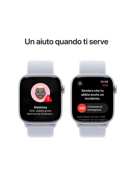 APPLE WATCH SERIES 10 GPS 42MM SILVER ALUM. BLUE CLOUD SPORT LOOP