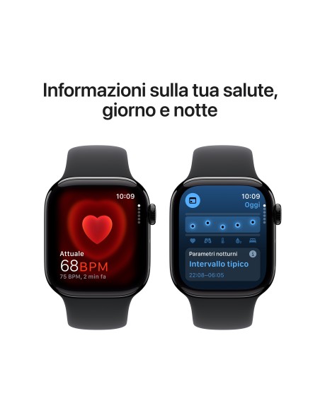 APPLE WATCH SERIES 10 GPS 42MM JET BLACK ALUM. BLACK SPORT BAND M/L