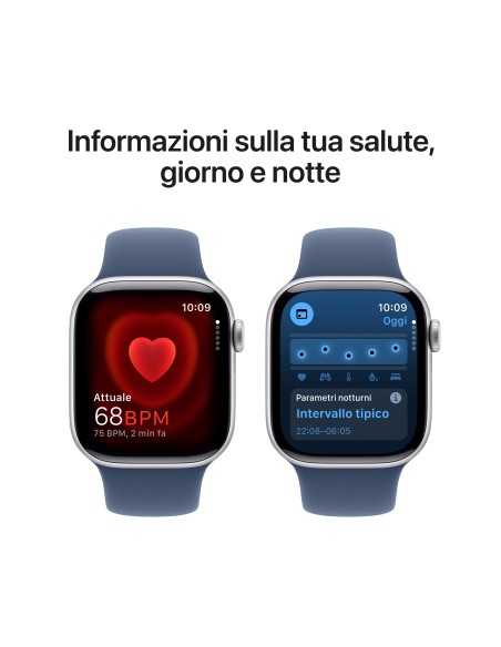 APPLE WATCH SERIES 10 GPS 42MM SILVER ALUM. DENIM SPORT BAND M/L