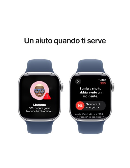 APPLE WATCH SERIES 10 GPS 42MM SILVER ALUM. DENIM SPORT BAND M/L