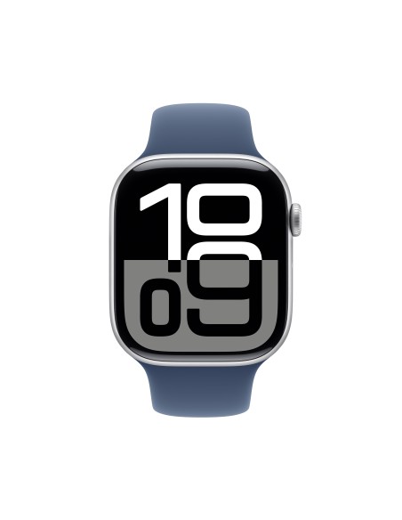 APPLE WATCH SERIES 10 GPS 46MM SILVER ALUM. DENIM SPORT BAND M/L