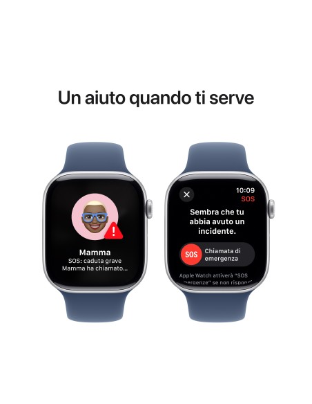 APPLE WATCH SERIES 10 GPS 46MM SILVER ALUM. DENIM SPORT BAND M/L