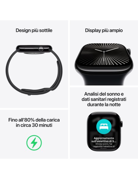 APPLE WATCH SERIES 10 GPS 46MM JET BLACK ALUM. INK SPORT LOOP
