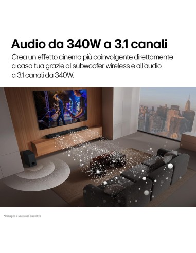 LG S60T SOUNDBAR 3.1 340W SUB WIRELESS BT/HDMI