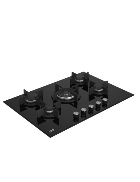 BEKO HILW75222S P. COTT. GAS 75CM  CRISTALLO NERO COMANDI FRONTALI 5F