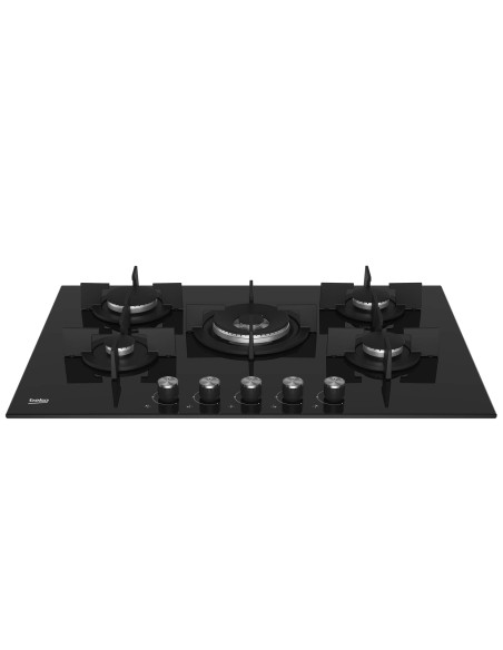 BEKO HILW75222S P. COTT. GAS 75CM  CRISTALLO NERO COMANDI FRONTALI 5F