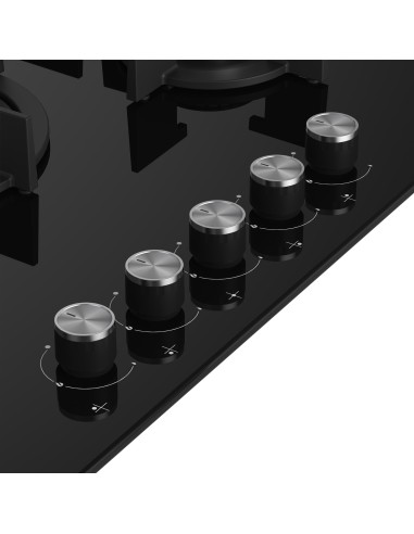 BEKO HILW75222S P. COTT. GAS 75CM  CRISTALLO NERO COMANDI FRONTALI 5F